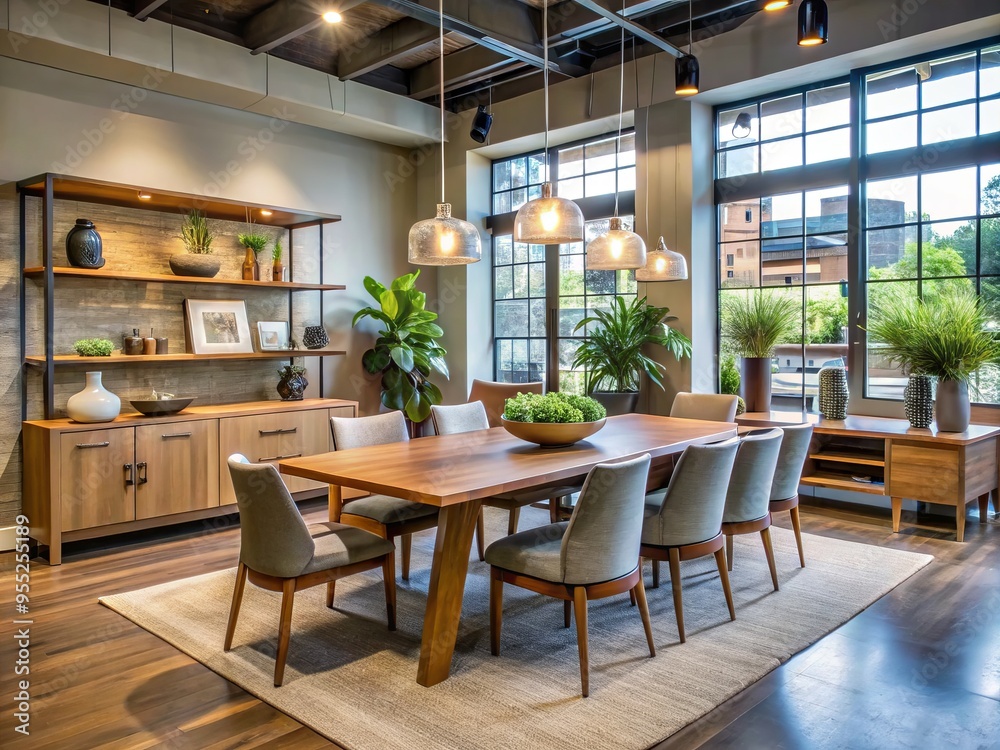 In a warm and inviting Portland setting, modern dining room furniture radiates charm and sophistication, perfect for In a warm and inviting Portland setting, modern dining room furniture radiates charm and sophistication, perfect for