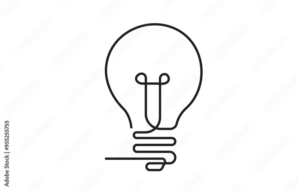 continuous line drawing of electric light bulb for modern design. continuous line drawing of electric light bulb for modern design.