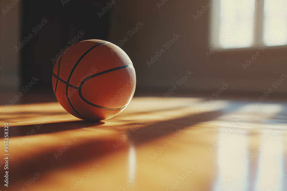 A basketball rests on a sunlit indoor court floor, with warm natural light casting shadows, capturing the calm before a game or practice session.
A basketball rests on a sunlit indoor court floor, with warm natural light casting shadows, capturing the calm before a game or practice session.