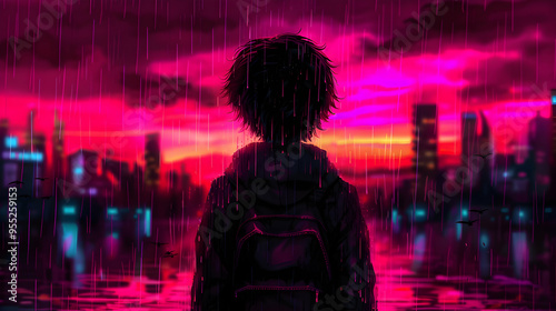 Wallpaper Mural person in front of the city Torontodigital.ca