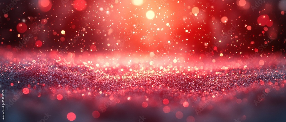 Christmas-themed snowflake background, a white and red spotlight sparkling glitter. Christmas-themed snowflake background, a white and red spotlight sparkling glitter.