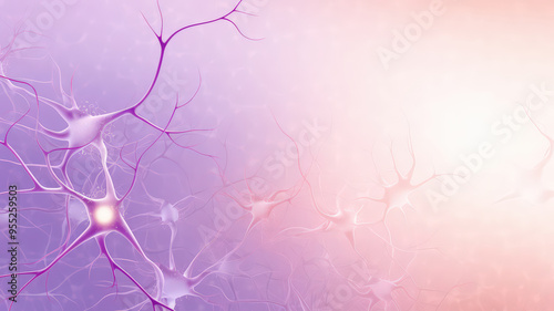 An Alzheimer banner with nerve cell , light purple background ,autism, Stroke, Epilepsy and alzheimer awareness, seizure disorder, stroke, ADHD, a world mental health day concept.
