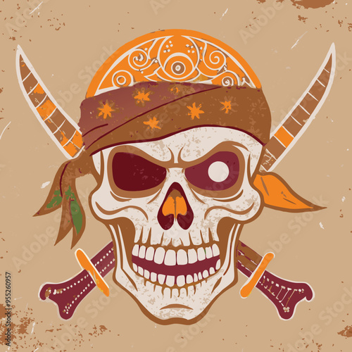 skull and crossbones  vector isolated on white background
