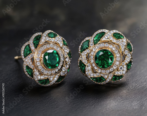 Emerald Diamond Earrings.