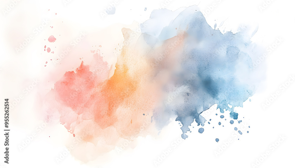 Obraz premium Soft watercolor splashes or strokes in muted tones, offering an artistic yet understated look