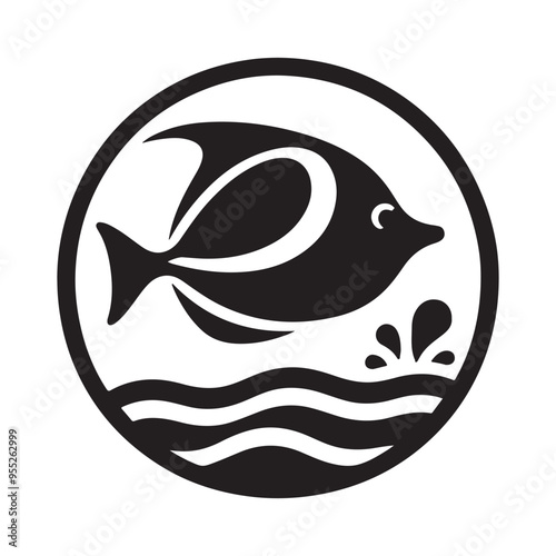 Blue Tang Silhouette Vector Art - Ideal for T-Shirt and Logo Designs