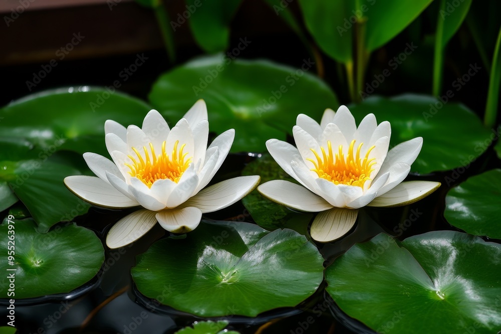 Lilies, water lilies, floating gracefully create a serene scene on ponds and lakes Lilies, water lilies, floating gracefully create a serene scene on ponds and lakes