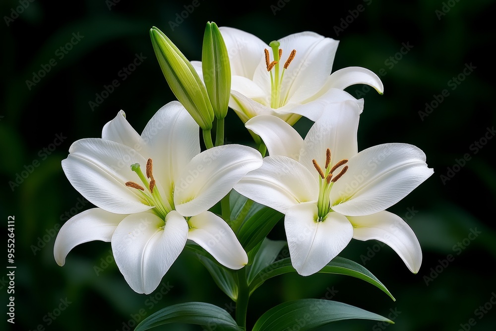 Lilies, with long stems, graceful and tall add elegance to both gardens and floral arrangements Lilies, with long stems, graceful and tall add elegance to both gardens and floral arrangements