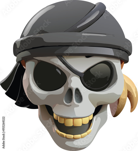 pirate skull and crossbones  vector isolated on white background