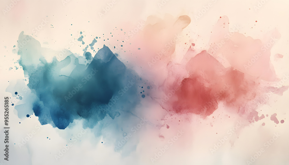 Fototapeta premium Soft watercolor splashes or strokes in muted tones, offering an artistic yet understated look
