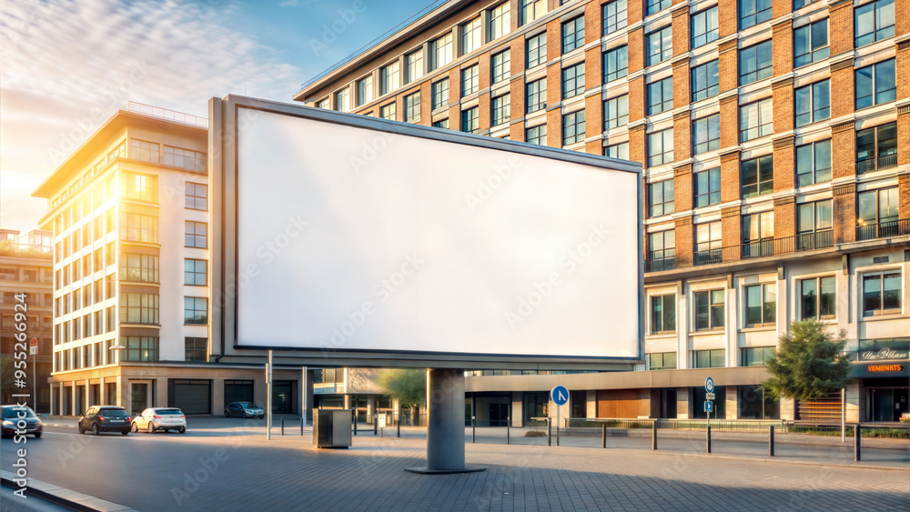 Obraz premium Blank advertising billboard on city street . 
