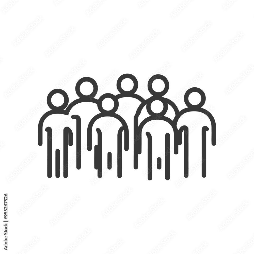 A Group of Simple Stick Figure People Standing Together A Group of Simple Stick Figure People Standing Together