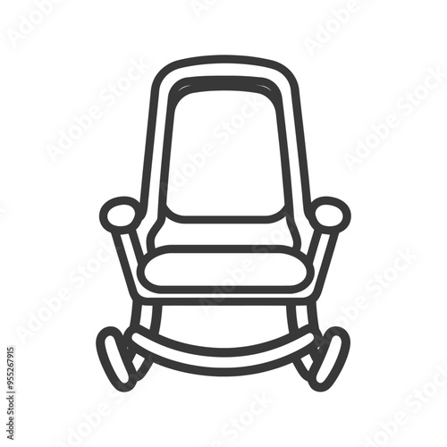 Line Art Illustration of a Rocking Chair