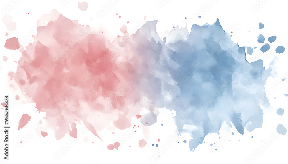 Obraz premium Soft watercolor splashes or strokes in muted tones, offering an artistic yet understated look