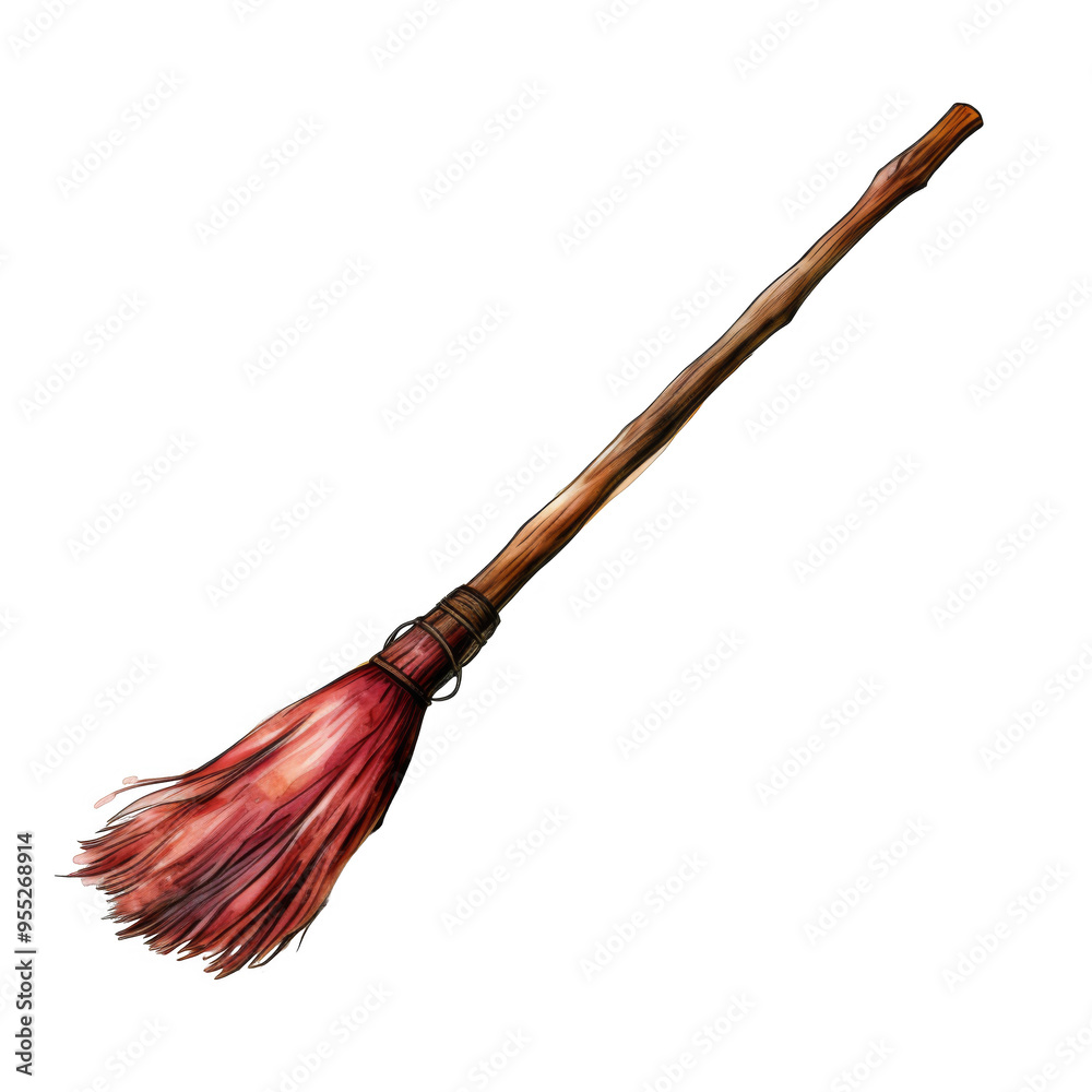 A Red and Brown Witch's Broom A Red and Brown Witch's Broom