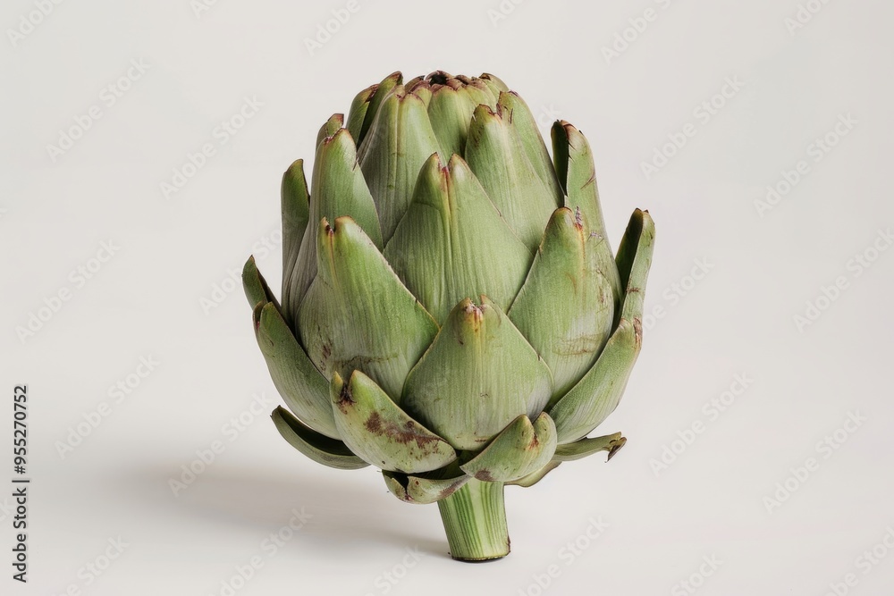 A stunning artichoke showcases its vibrant green color and unique shape. This image emphasizes freshness and healthy eating. Perfect for food lovers. Generative AI A stunning artichoke showcases its vibrant green color and unique shape. This image emphasizes freshness and healthy eating. Perfect for food lovers. Generative AI