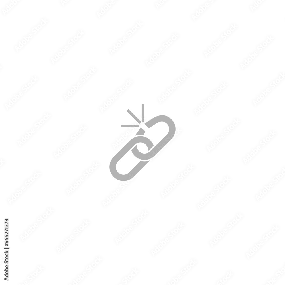 Broken chain link icon isolated on white background Broken chain link icon isolated on white background