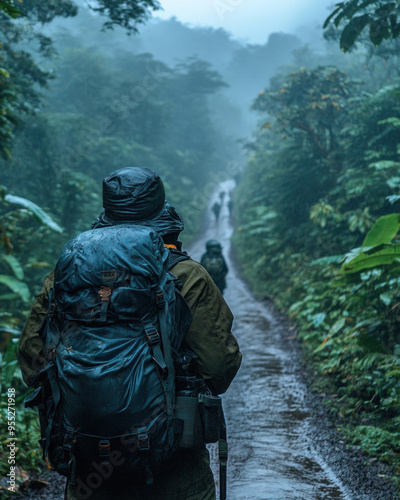 A wildlife photographer in Laos capturing a rare sight of endangered species in the dense jungle