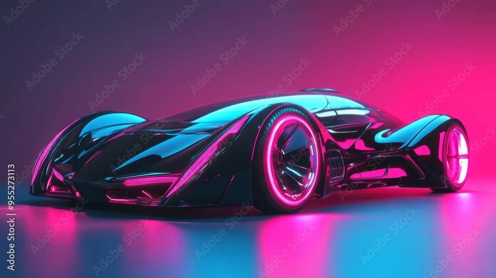 ## Futuristic Vehicle Concept: Sleek Lines and Neon Accents ## Futuristic Vehicle Concept: Sleek Lines and Neon Accents