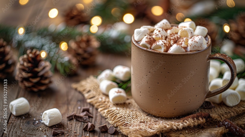 Cozy Winter Drink with Marshmallows Cozy Winter Drink with Marshmallows