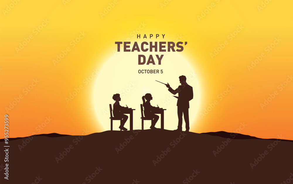 Happy Teacher's day concept vector illustration background. Creative teacher's day vector education concept. Happy Teacher's day concept vector illustration background. Creative teacher's day vector education concept.