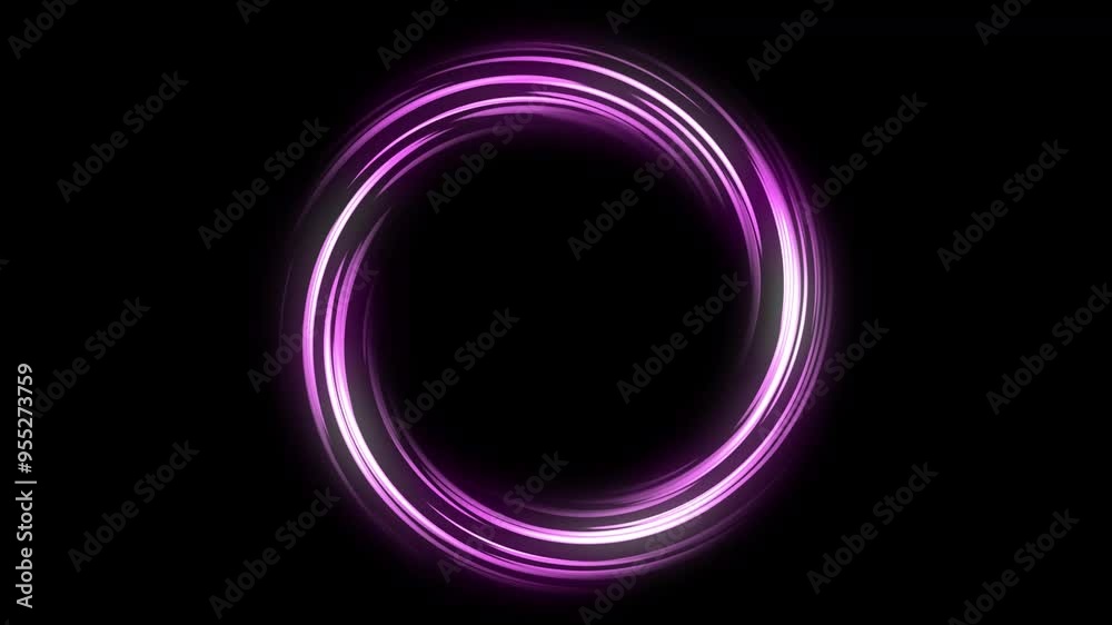 Dynamic Neon Purple Energy Circle Motion Graphic - High-Quality Animation for Video Projects