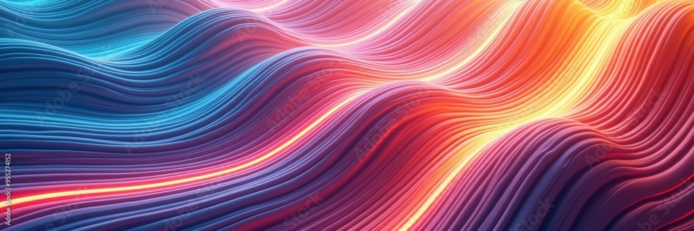Vibrant, flowing abstract waves in blue, pink, and orange, evoking energy and movement. Ideal for technology, music, or creative design projects. Vibrant, flowing abstract waves in blue, pink, and orange, evoking energy and movement. Ideal for technology, music, or creative design projects.