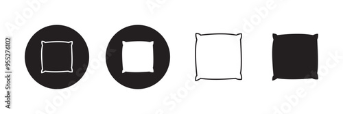 Pillow icon vector. Pillow sign and symbol. Comfortable fluffy pillow on white background.