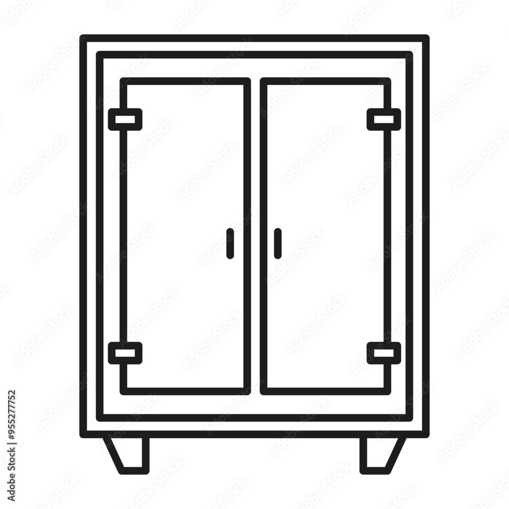 School locker icon Vector Line Icon Design School locker icon Vector Line Icon Design