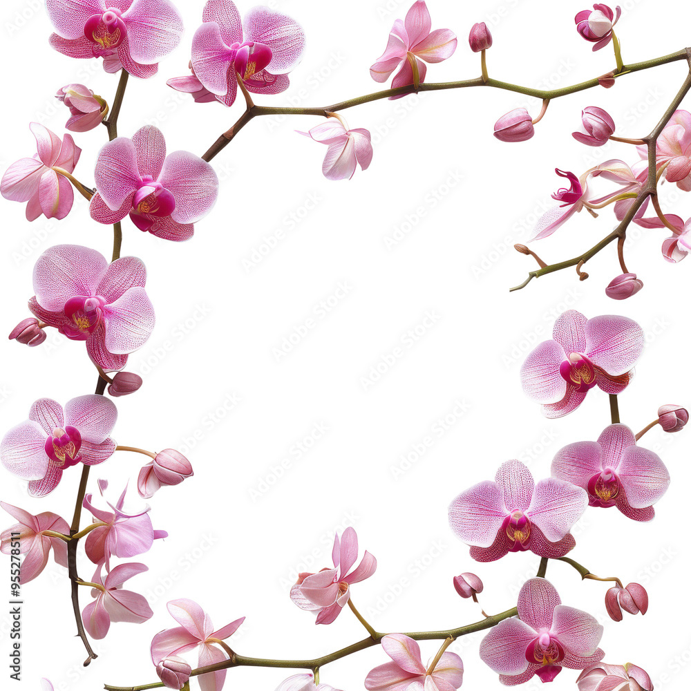 Pink Orchid Frame with Delicate Blooms Pink Orchid Frame with Delicate Blooms