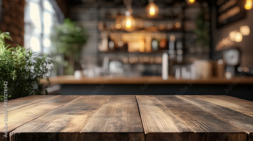 modern, well-lit café interior with a rustic wooden table in the foreground, soft lighting, and cozy atmosphere. modern, well-lit café interior with a rustic wooden table in the foreground, soft lighting, and cozy atmosphere.