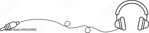 headphone lineart vector