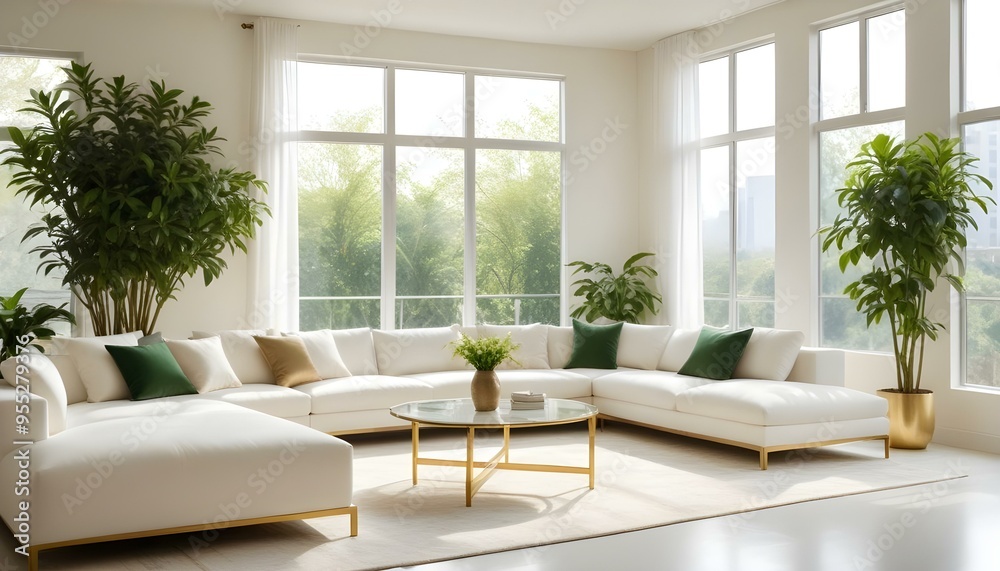 Fototapeta premium Photo interior modern design room 3d illustration