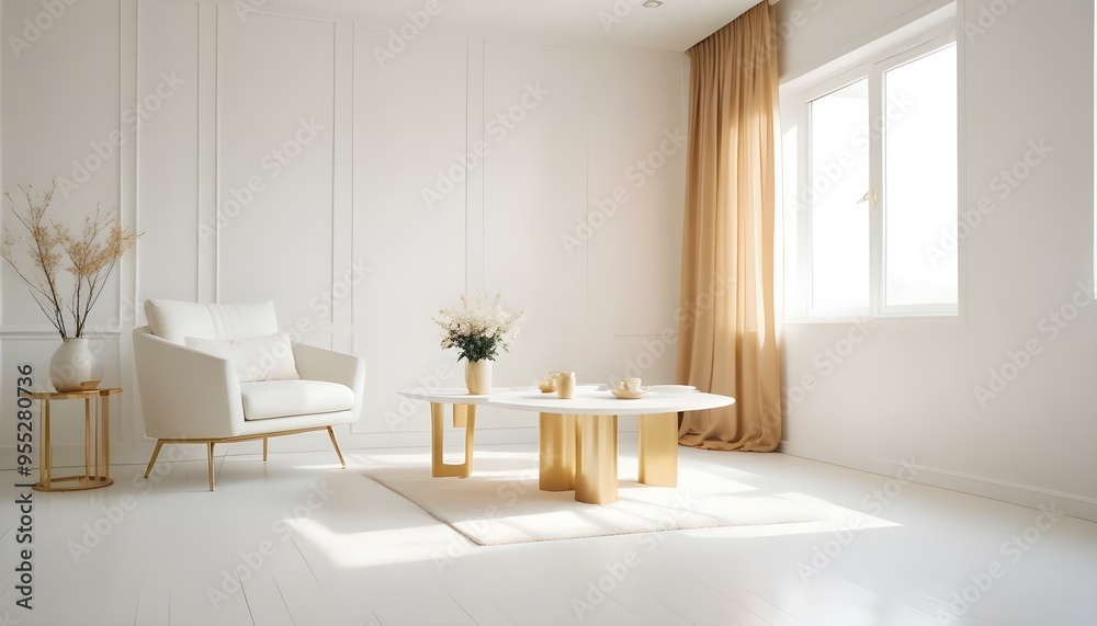 Fototapeta premium Photo interior modern design room 3d illustration