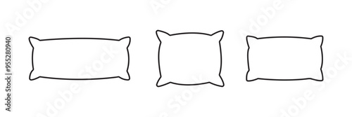 Pillow icon vector. Pillow sign and symbol. Comfortable fluffy pillow on white background.