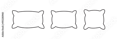 Set of pillow icon. Filled flat sign. Vector illustration isolated on white background