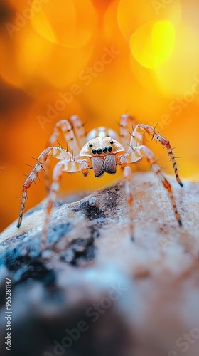 Spider isolated on abstract background