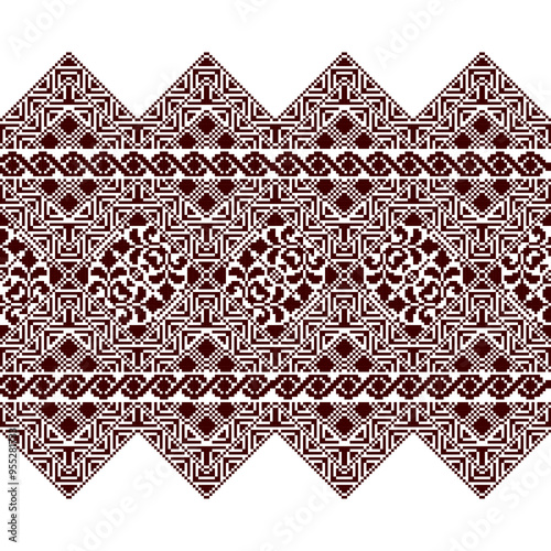 Pixel art ethnic, Pattern fabric pixel, design for background, clothing, decorative, drapery, cloth embroidery, geometric pixel art, handcraft, wallpaper, carpet, bag, card, cushions, geometric ethnic