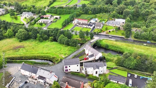 Aerial view of Newmills Corn and Flax Mills by the River Swilly County Donegal Ireland 30-08-24  photo