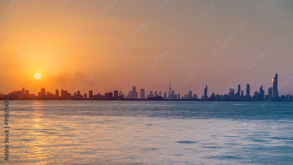 Kuwait cityscape during the sunset timelapse Kuwait cityscape during the sunset timelapse