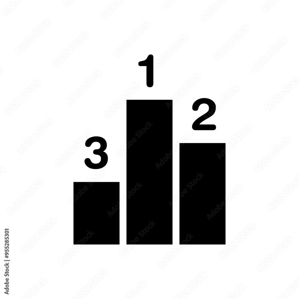 Winner podium icon vector. Reward, champion, sports fist second third place concept. EPS 10