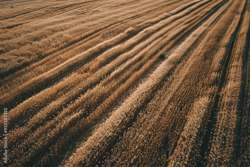 Panoramic Aerial of Serene Countryside Oat Field Panoramic Aerial of Serene Countryside Oat Field