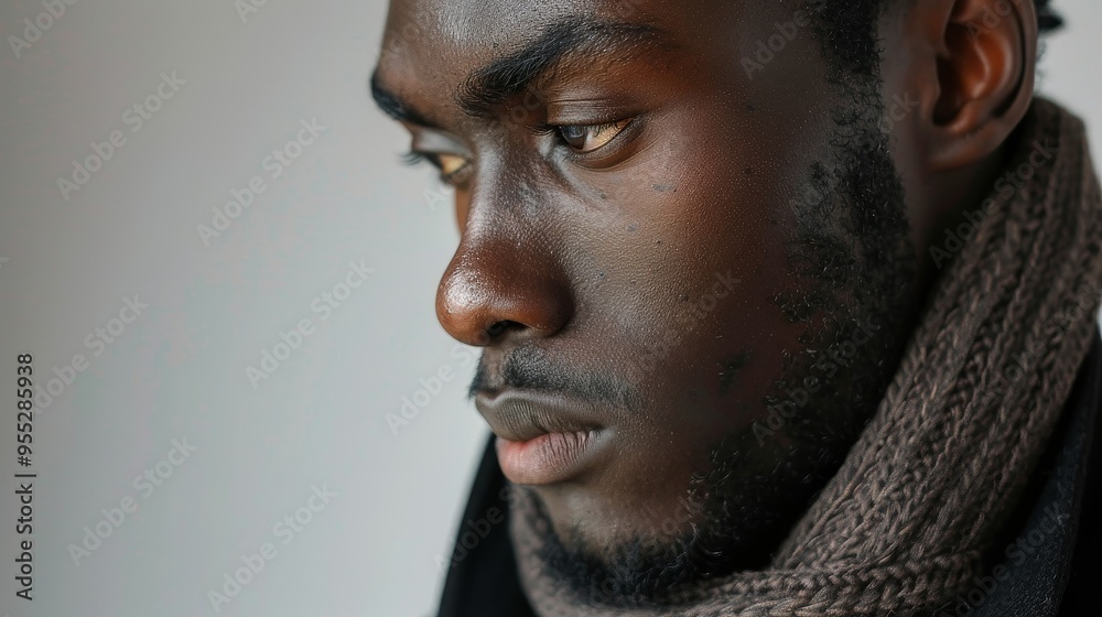 Somber Contemplation of an African Man Somber Contemplation of an African Man