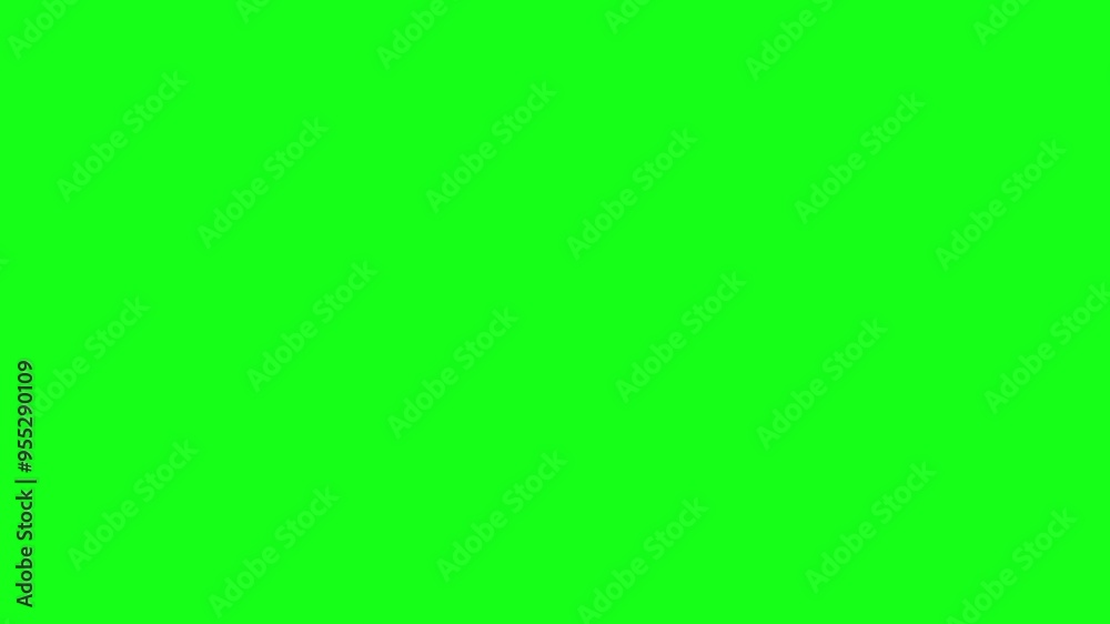 Animation of golden confetti paper on green screen. Birthday celebration party. 4K