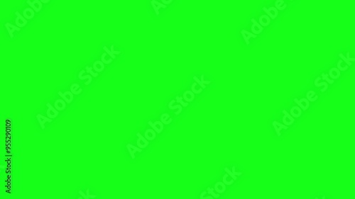 Animation of golden confetti paper on green screen. Birthday celebration party. 4K