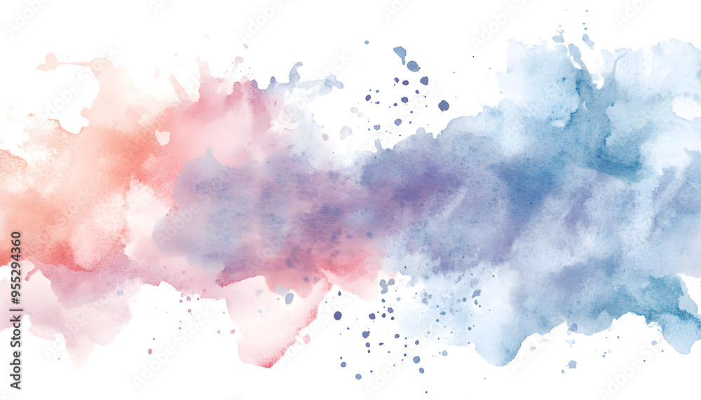 Obraz premium Soft watercolor splashes or strokes in muted tones, offering an artistic yet understated look
