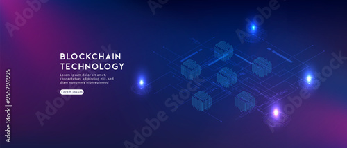 Blockchain technology.Hi-tech Modern futuristic design. Abstract technology vector illustration background.