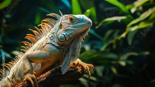 Iguana animal on natural background 