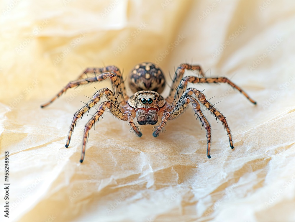 Spider isolated on paper background