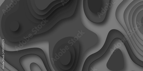 Abstract black paper cut style design.abstract vector seamless pattern with shadows Trendy contemporary design.abstract papercut and multi layer cutout pattern pattern on vector design ..	
